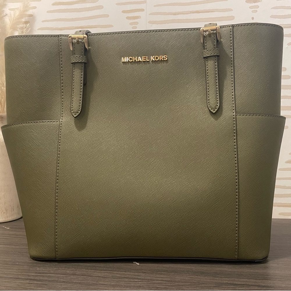 Michael Kors brand new olive green large tote bag